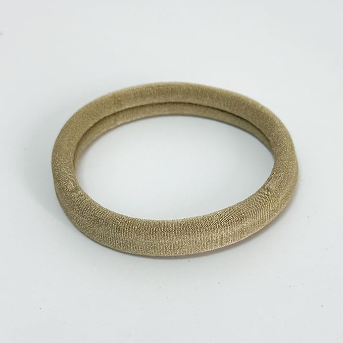 Jseng 15PCS Seamless Hair Ties for Women - Soft No Damage Elastic Hair Accessories for Thick Curly Hair - Brown Glossy