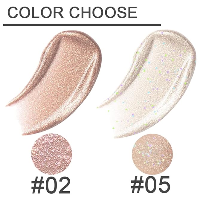 SUAKE Liquid Sparkling Glitter Eye Shadow Sticks – Crystal Silver Golden Eyeshadow, Eyeliner, Eyelid Shimmer Highlight Makeup, sombra de para ojos,Waterproof Quick-Drying