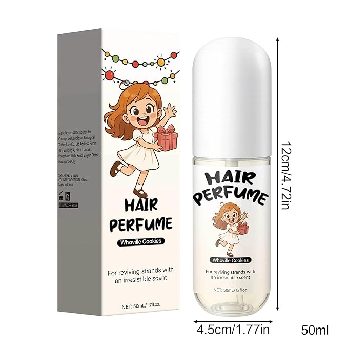 Long Lasting Hair Perfume, Fragrant Scent Spray, 50ml Travel Perfume with Fine Mist, Glass Bottle Elegant Design, Womens Hair Fragrance for Evening Date, Daily Day Use for Commuting