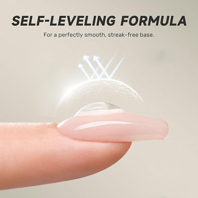 Karroy Gel Nail Polish Base Coat, Ultra Adhesive Clear Foundation Gel Long-lasting Soak-off, UV/LED Nail Lamp Cured, Nail Art DIY for Home & Salons, 1PC 18ml