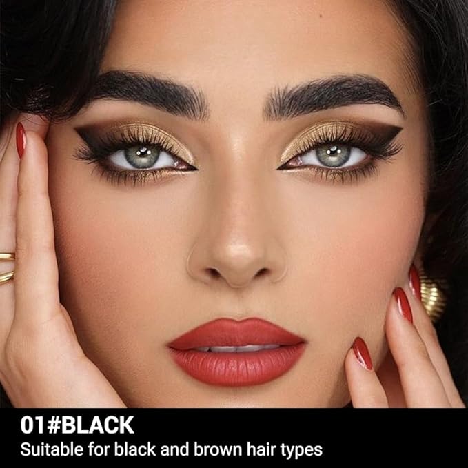 Black Ultra-Fine Tip Eyebrow Pencil for Women, 5 Packs-Black