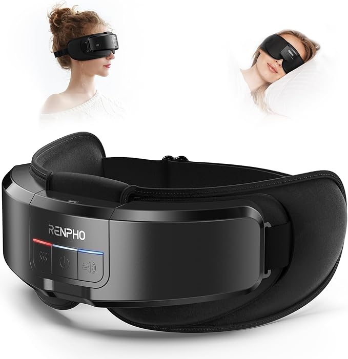 RENPHO Eyeris Shift Eye Massager for Migraines, Heated Eye Massager & Sleep Mask for Relaxation, Birthday Gifts for Women/Men/Mom/Dad, Music Temple Fack Mask Massager, Improve Sleep