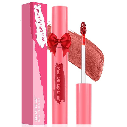 Lip Stain Peel Off - Long Wear Tattoo Lip Liner, Waterproof & Transfer-proof Peel Off Lip Stain with Matte Finish, Lip Tint For All Skin Types (Rose, 1 Count(Pack of 1))