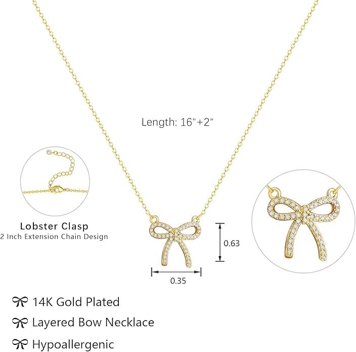 Luxval Diamond Pendant Gold Necklace for Women，Dainty 18k Gold Plated Choker Necklaces Simple Gold Jewelry Gifts for Women Girls