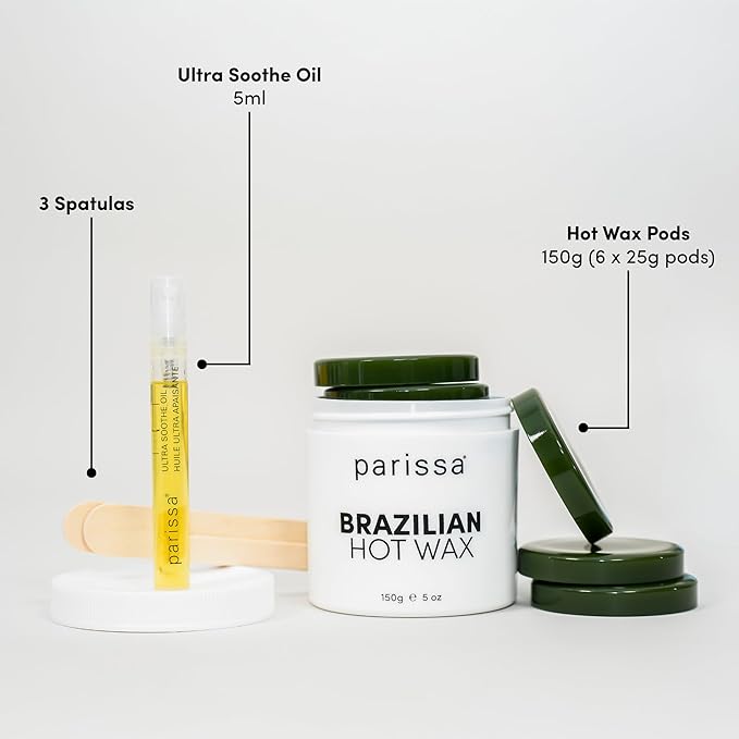 Parissa Microwavable Natural Bikini Hot Wax Kit | No-Strip Hard Wax for Coarse Hair on Bikini & Underarms | Ideal for Brazilian-Style Waxing | 150 g (5 oz)