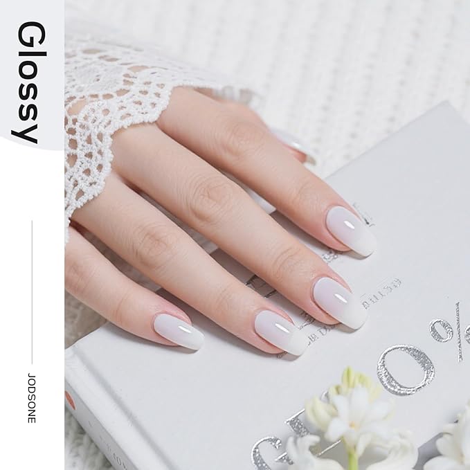 JODSONE 10ml Classic White Gel Nail Polish LED Gel Polish Milky white Nail Color Professional Finish Easy to Apply Low Odor Need U V Lamp Curing