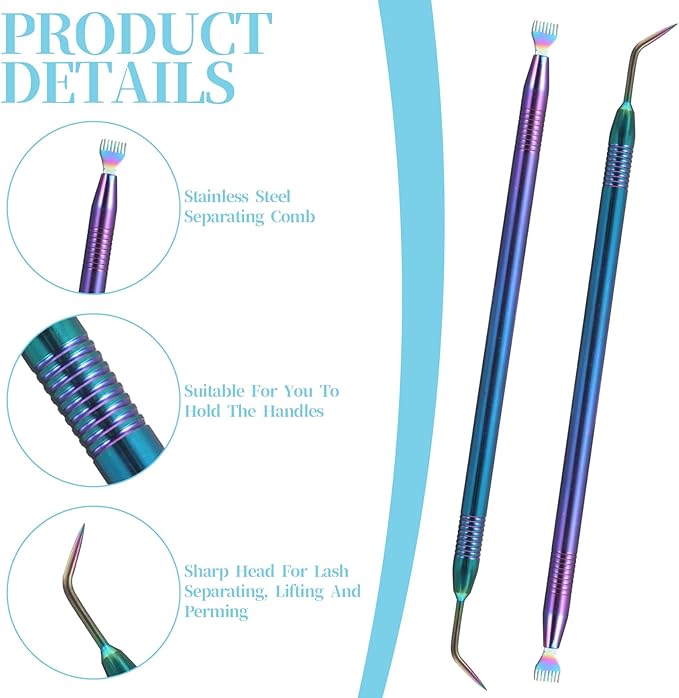 25PCS Lash Lift Rods Ribbon Kit, 24 Pcs Reusable Silicone Eye-Lash Lift Pads Perm Ribbon Eyelash Lifting Tape with 1pc Stainless Steel Lash Separator Tool