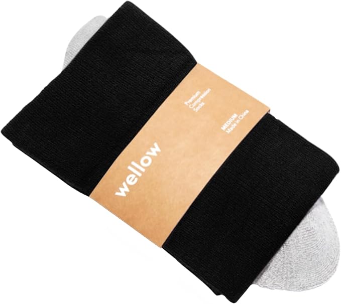 Wellow Wide Calf Compression Socks, Knee High Support, Fit for Men & Women, 18-25 mmHg, Made with Viscose from Bamboo