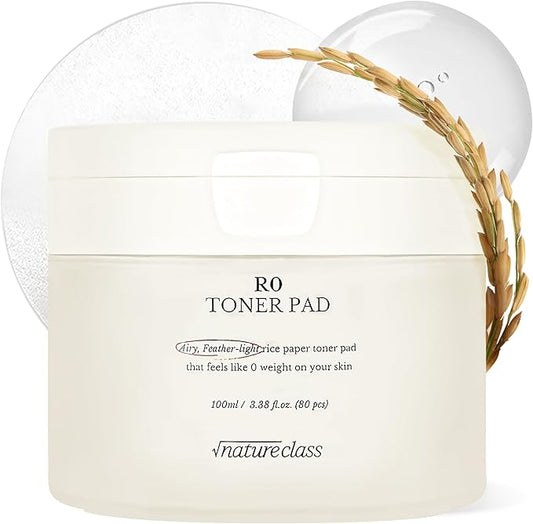 R0 Exfoliating Toner Pads – Hydrating Face Pads for Pore Care, Hyaluronic Acid, Korean Skin Care, Sensitive Dry Skin, Rice Water, Vegan, 80 Count