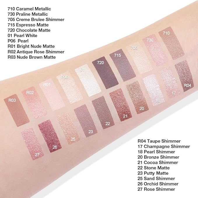 evpct Single Cream Eye Shadow Palette Pot Makeup for older Women, Champagne Shimmer Glitter Metallic Monochrome Cream to Powder Eyeshadow Palette Eye Brightener, High Pigment Waterproof Blendable
