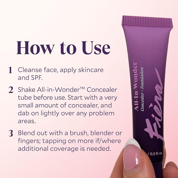 Fièra All-In-Wonder™ Concealer + Foundation – Full-Coverage, Crease-Proof, Hydrating Formula for Mature Skin, Blurs Fine Lines & Dark Circles, Radiant Second-Skin Finish – Sand, 0.5 FL. OZ. / 15 ML