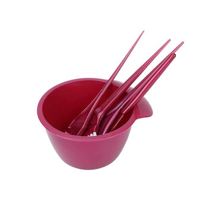 Ymiko Hair Bleach Kit, Professional Hair Dye Coloring Kit with Coloring Comb for Home and Salon Use (Burgundy)
