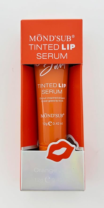 MOND'SUB Tinted Lip Serum,Moisturizing Lip Balm Gloss for Women,Lip Stain Long Lasting Waterproof,No Peel Off, Hydrating and Plumper Extreme,Stocking Stuffers,Pink Flan-Orange Jam