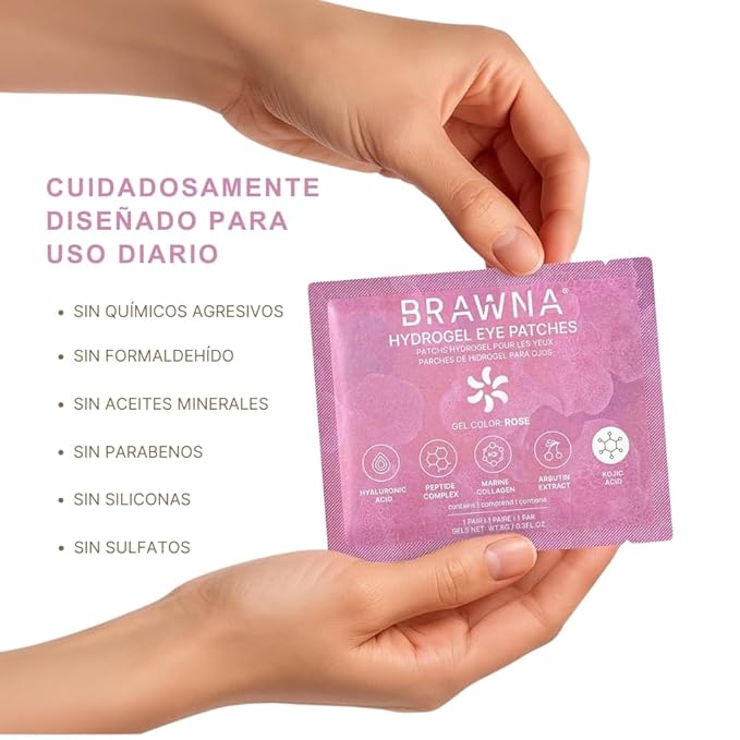 BRAWNA Under Eye Patches – Hydrogel Masks with Retinol, Collagen, Caffeine & Arbutin – For Puffy Eyes, Wrinkles, Dark Circles & Eye Bags – Gift Set – 12 Pairs