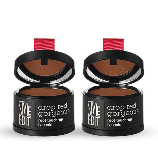 Root Touch Up Powder for Medium Red Hair by Style Edit | Cover Up Grays and Roots with Color Binding Mineral Hair Concealer | 2 Pack