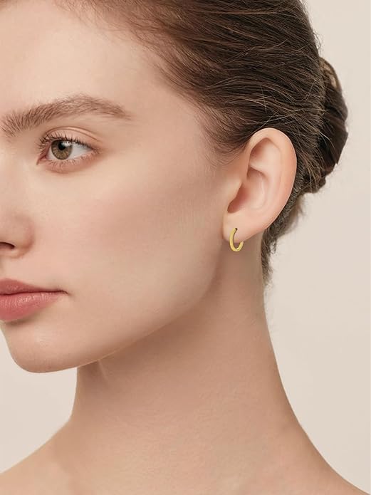 14K Gold Hoop Earrings for Women Hypoallergenic Lightweight Gold Huggie Hoop Earring Jewelry Gift