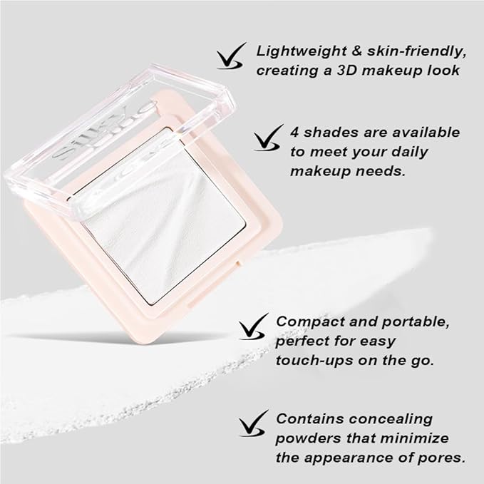 Contour & Highlighter Palette - Nude Pink Beige White Clear Natural Brightening, Non-Cakey Satin Finish for Flawless Sculpting (03# Clear White)