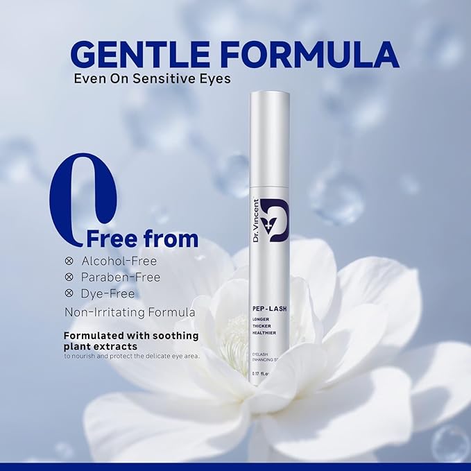 Dr Vincent Lash Serum for Eyelash Growth, Eyelash Growth Serum Advanced Peptide Formula with 2.3× Absorption for Fuller, Thicker, Longer Lashes, Vegan & Cruelty-Free, Clinically Tested (5mL)