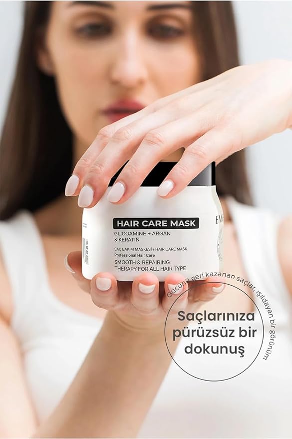 EMBEAUTY Intensive Keratin Deep Repair Hair Mask – Nourishing & Strengthening Formula for Dry, Damaged and Dull Hair, Moisture-Rich Softening Care, Suitable for All Hair Types 500 ml / 16.91 fl oz