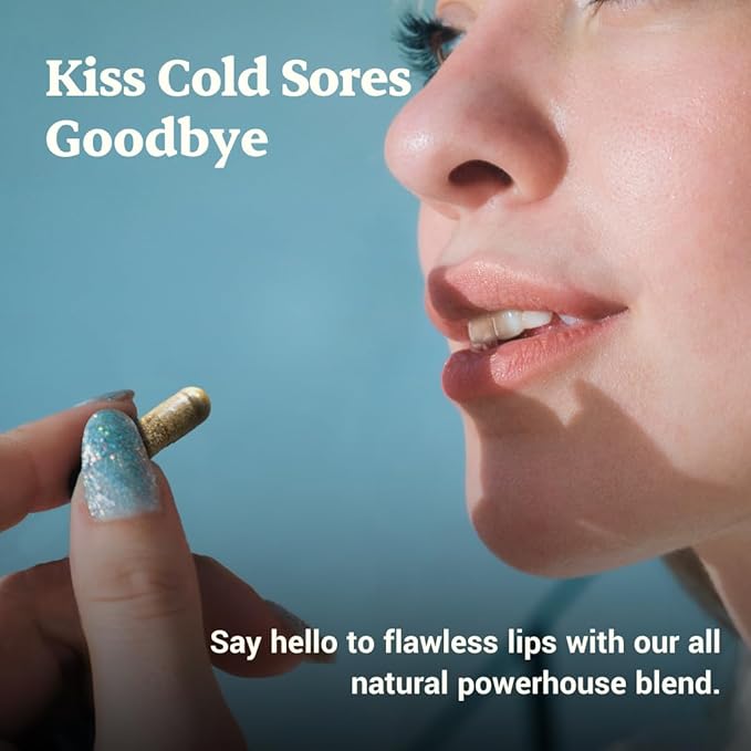 L-Lysine Cold Sore Treatment For Lips With Immune Support - L Lysine 1000mg Capsules, Chaga, Bee Propolis, Vitamin C, Zinc & Licorice Root Extract - Non-GMO, Vegetarian, 60 Capsules for Men and Women