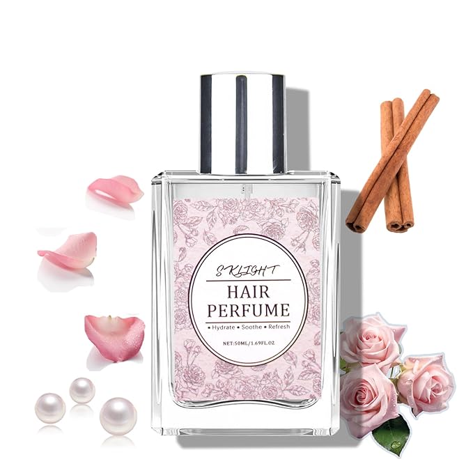 Fvquhvo Hair Perfume for Women, Long Lasting Pheromone Perfume, Hair and Body Mist, Romantic Rose Scent, Hydrates and Nourishes, 50ML