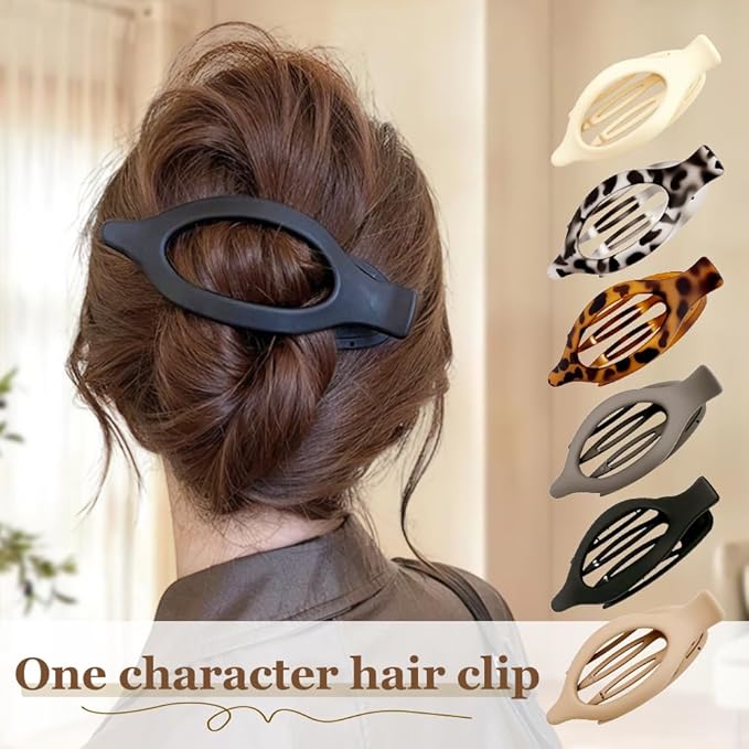 Flat Hair Clips for Women, 2026 New Flat Claw Clips for Women, Non Slip Clip For Thick to Thin Hair, Stylish Accessories for Daily Use (3PCB)