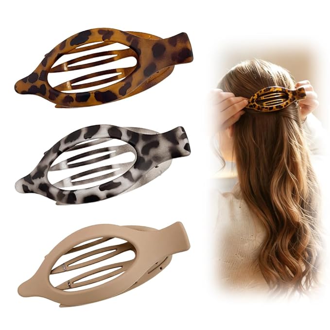 Flat Hair Clips for Women, 2026 New Flat Claw Clips for Women, Non Slip Clip For Thick to Thin Hair, Stylish Accessories for Daily Use (3PCA)