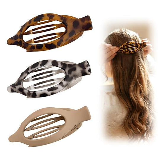 Flat Hair Clips for Women, 2026 New Flat Claw Clips for Women, Non Slip Clip For Thick to Thin Hair, Stylish Accessories for Daily Use (3PCA)