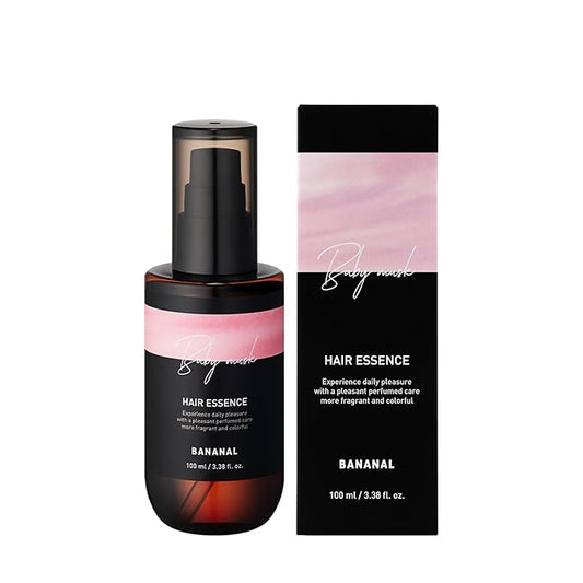 BANANAL 2-in-1 Korean Hair Perfume Oil & Serum with Moroccan Argan Oil & 12 Amino Acids for Dry, Damaged, Glass Hair Shine & Frizz-Control – Paraben & Alcohol-Free – Baby Musk, 100ml / 3.38 fl oz
