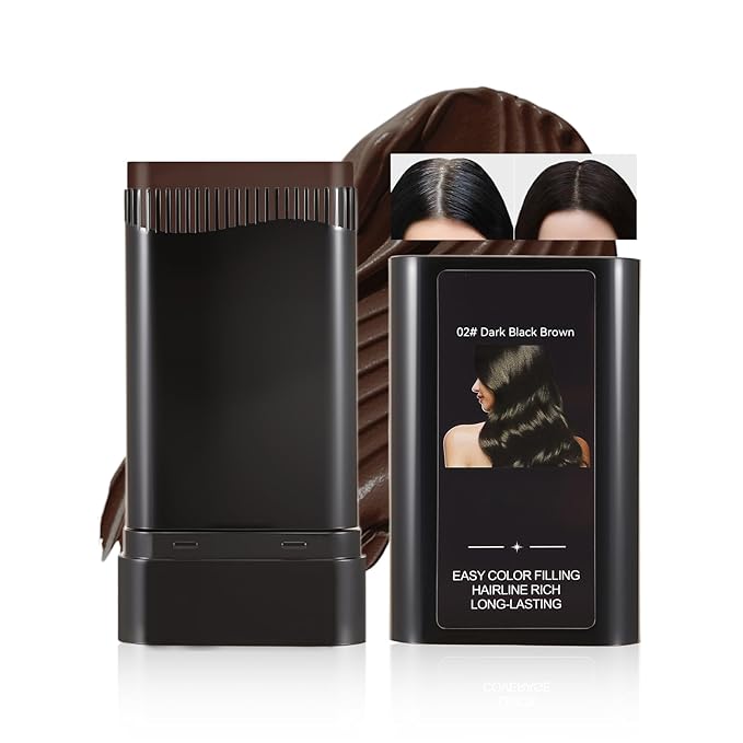 KGAJSGH Hair Touch-Up Stick, Instant Gray Hair Cover Stick, Built-In Comb for Seamless Blending, Cream Concealer, Quick Temporary Cover