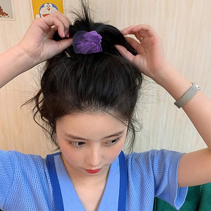 Didder 20 Pcs Hair Scrunchies Velvet Elastics Scrunchy Hair Ties Dark purple Soft Scrunchie Bobbles Ropes Scrunchie Solid color Hair Bands for Women Girls
