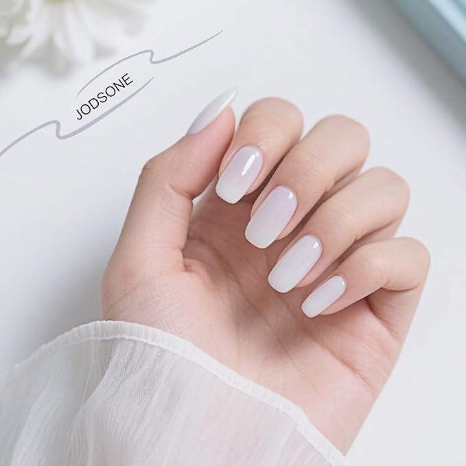 JODSONE 10ml Classic White Gel Nail Polish LED Gel Polish Milky white Nail Color Professional Finish Easy to Apply Low Odor Need U V Lamp Curing