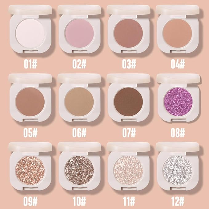Matte Eyeshadow Monochrome, Rice Brown Eye Shadow Makeup, Neutral Matte Pressed Powder, Single Vegan Eyeshadow, Highly Pigmented Natural Eyeshadow Palette,Single Long Lasting Deep Nature Eye Make 06#