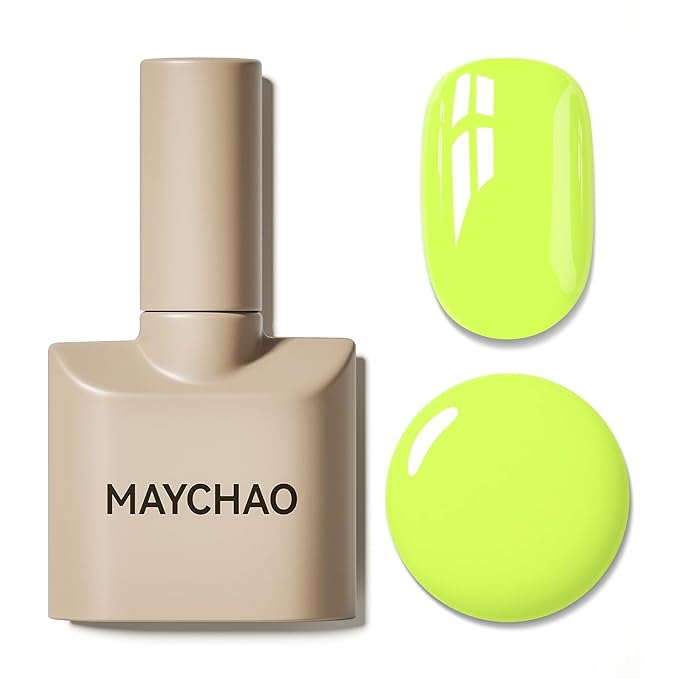 MAYCHAO 15ML Gel Nail Polish 1Pc Lime Gel Polish Soak Off UV LED Nail Polish Nail Art Starter Manicure Salon DIY at Home, 0.5 OZ
