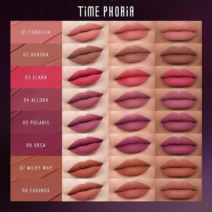 NEBULA VELVET LIP CREAM-Long Lasting Lip Stain, Waterproof and Transferproof Lip Tint, Matte Finish, Smooth Out Lip Lines, Lightweight & High Coverage, Stocking Stuffers (06 URSA)