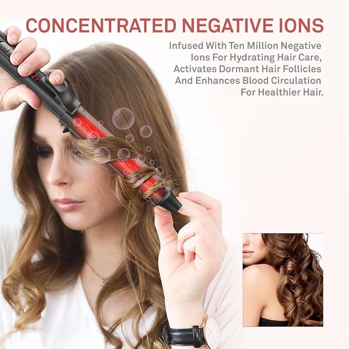Caliber Lumina Heat Professional Infrared Curling Iron with Digital Temperature Control, 3 Sizes (1-1/4 (32mm))