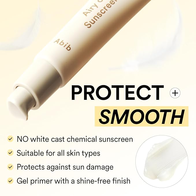 Abib Airy Clear Sunscreen Gel SPF30 1.01 fl.oz / 30 g (Semi- matte) | Korean Suncreen, Suncare, Sunblock, No White cast, Reef Safe, Primer poreless