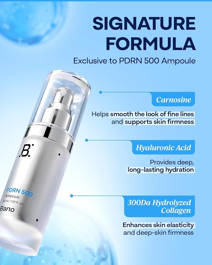 Bano PDRN Skin Care Set - PDRN Firming Cream & Serum Set with Hyaluronic Acid & Peptides | Collagen Cream with Bakuchiol | Face Moisturizer for Sensitive Skin | Korean Skin Care | Fragrance-Free