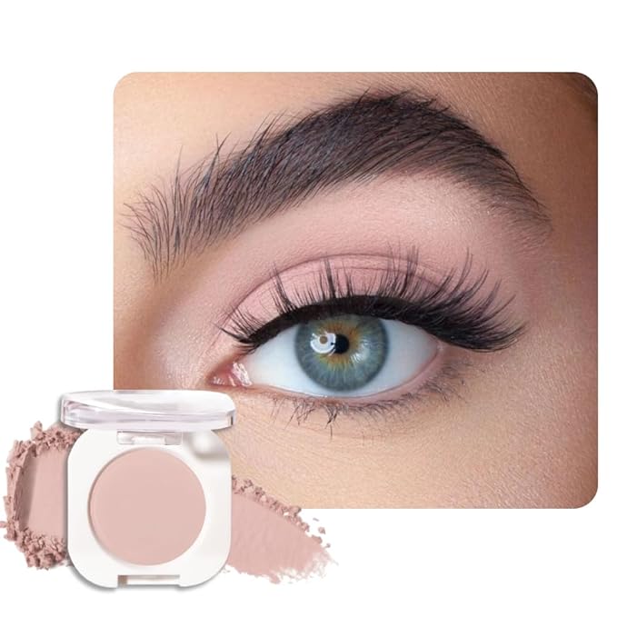 Nude Beige Tan Single Eyeshadow Makeup, Neutral Powde Eye Shadow for Women, Dusty Pink Matte Singles Eyeshadow Palette Pigmented Waterproof, sombras para ojos, Girls Christmas Eyeshadows Gift