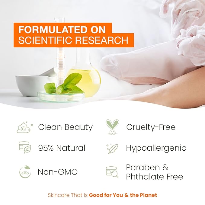 Natural Chemist Mint & Tea Tree Foot Masks Moisturizing Socks - Soften Dry Cracked Feet, Removes Dead Skin Cells - Dermatologist Tested, Cruelty Free Korean Skin Care For All Skin Types - 3 Pairs