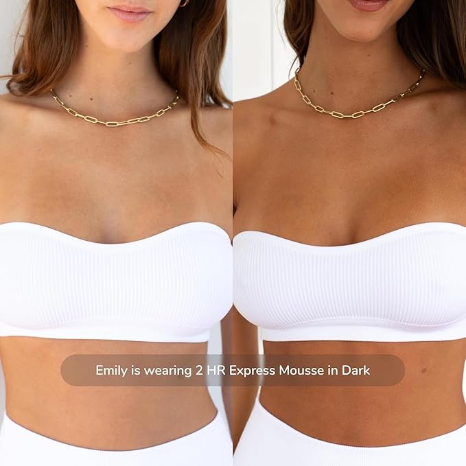 Loving Tan 2 HR Express Self Tanning Mousse, Dark - Streak Free, Natural, Professional Quality - 5+ Sunless Self Tanner Applications per Bottle, Cruelty Free, Naturally Derived DHA - 4 FL Oz