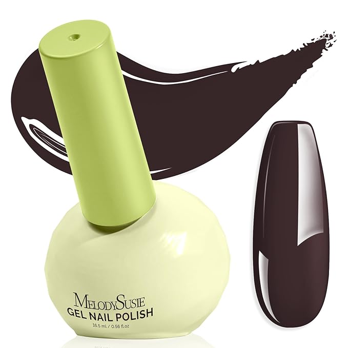 MelodySusie Highly Pigmented Gel Nail Polish, 0.56 Fl Oz Soak Off UV LED Brown Gel Polish, Plant-Based Formula, 16.5ml Tilt-and-Stand Bottle, TPO & HEMA Free, Gift for Nail Art at Home & Salon