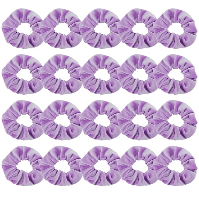 Didder 20 Pcs Light Purple Velvet Scrunchies, Soft Hair Ties for Women Girls, Hair Accessories