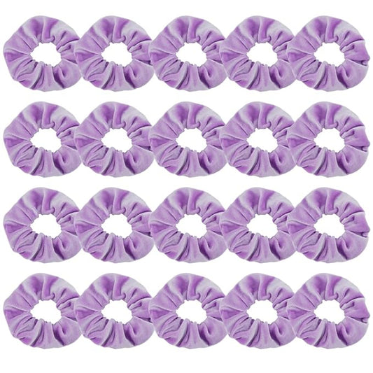 Didder 20 Pcs Light Purple Velvet Scrunchies, Soft Hair Ties for Women Girls, Hair Accessories