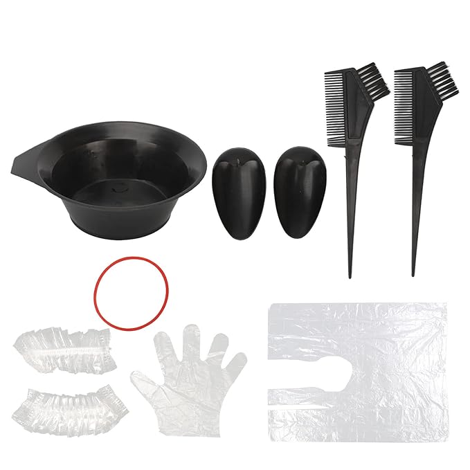 Hair Coloring Dyeing Kit, Household Hair Bleach Kit Hair Coloring, Hair Color Kit with Hair Dye Brush, Hair Color Bowl etc, Hair Dye Kits for Hair Salon, DIY, Micro Weaving, Spa
