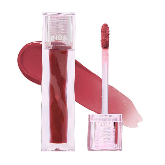 INGA Blurring Velvet Matte Lip Tint - Soft-Blur Matte Finish, Waterproof, Transfer-Proof, Long-Lasting Lip Stain, Lightweight Buildable Color with Hydrating Comfort (Pink Sunset)