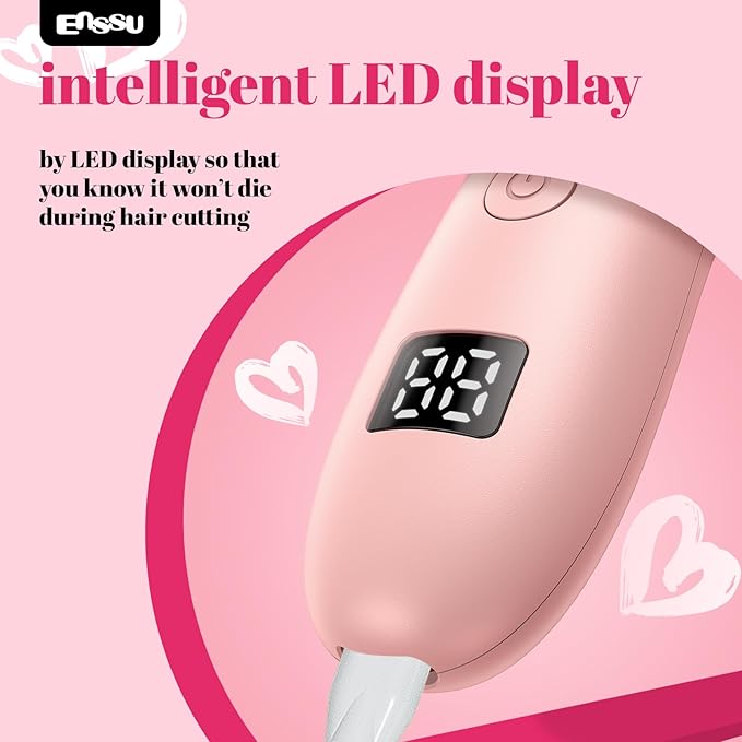 ENSSU Bikini Trimmer for Women - 2 in 1 Pubic Hair Trimmer IPX7 Waterproof, Razors for Women with LED Light & USB Charge, Painless Electric Shaver with Ceramic Blade for Bikini Legs Arm Underarm
