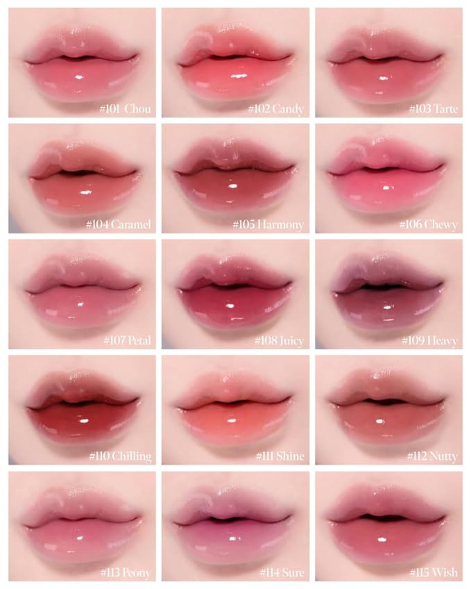 Glow Lock Jelly Tint 106 Chewy, Hydrating Water Glow Lip Stain, Non-Sticky Juicy Gloss, Long Lasting Glass Shine & Dewy Finish, Lightweight Moisturizing Lip Care, Korean Makeup