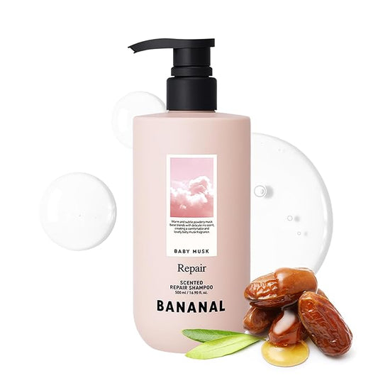 Korean Hair Repair Shampoo – Strengthens & Revitalizes Damaged, Hydrolyzed Proteins, Ceramide & Jojoba Oil – Hypoallergenic, pH-Balanced – Baby Musk, 500ml / 16.9 fl oz