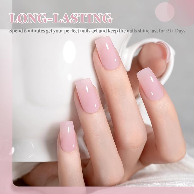 RARJSM Nude Gray Milky Pink Gel Nail Polish Neutral Skin Tone Sheer Jelly Gelpolish 1PC 15ml Single Bottle Creamy Transparent Natural Nudegel Polish Soak off Cured for Home Salon French Manicure